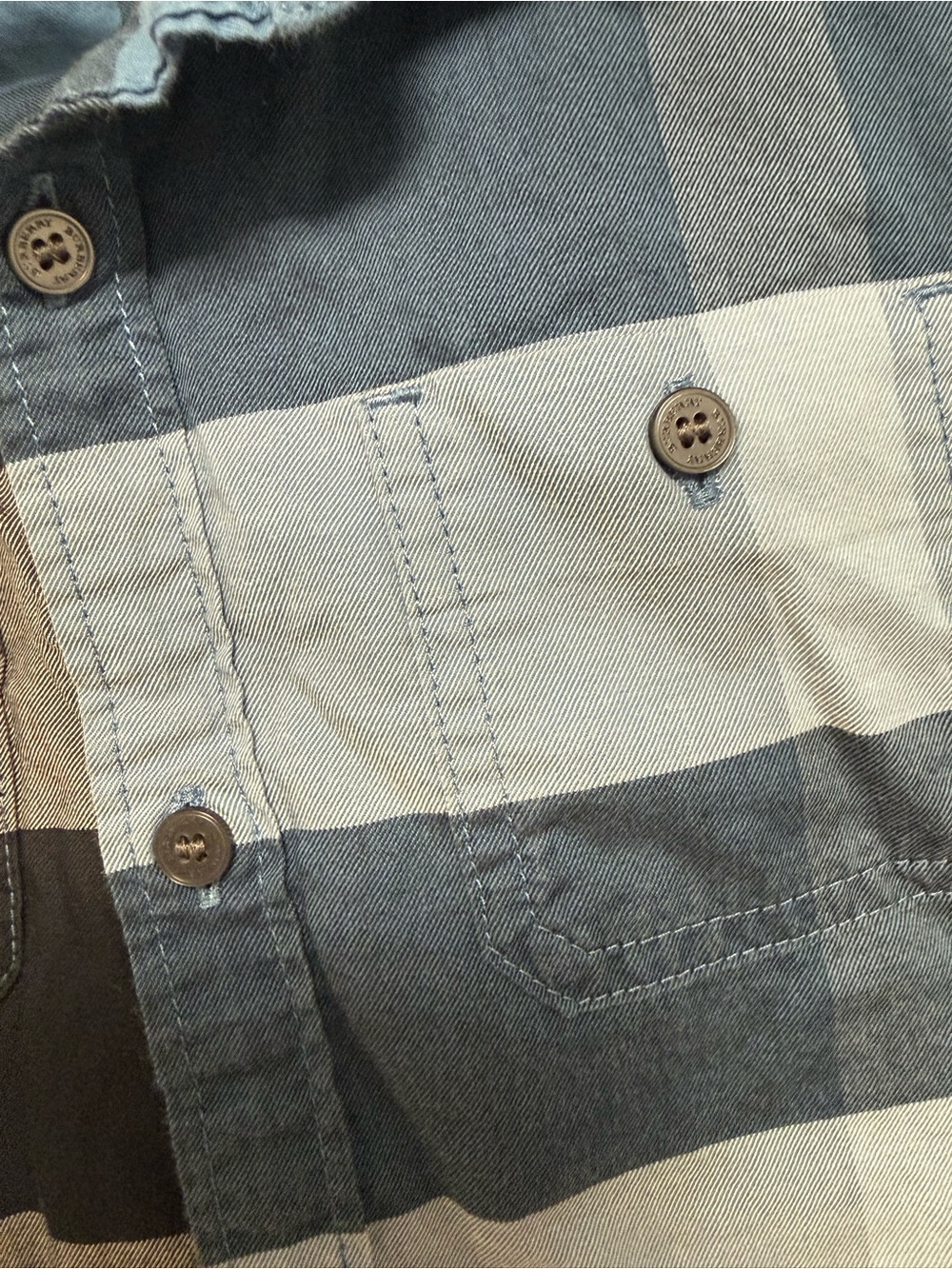 Authentic Burberry Boys Blue Plaid Short-Sleeve Button Down Shirt - Picture 5 of 7